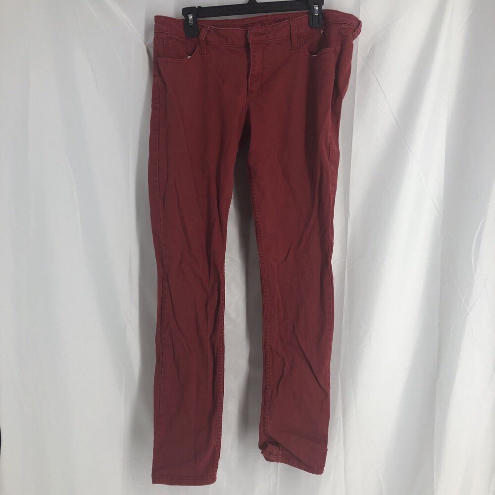 Arizona Jeans Juniors Size 15 Red Super Skinny Denim Jeans Pockets
